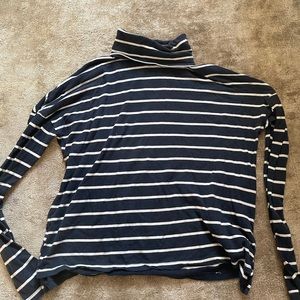 Navy and White Stripe Turtleneck